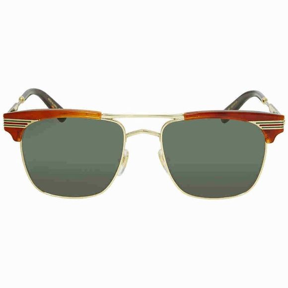 NEW Gucci Green and Gold Square Unisex Sunglasses